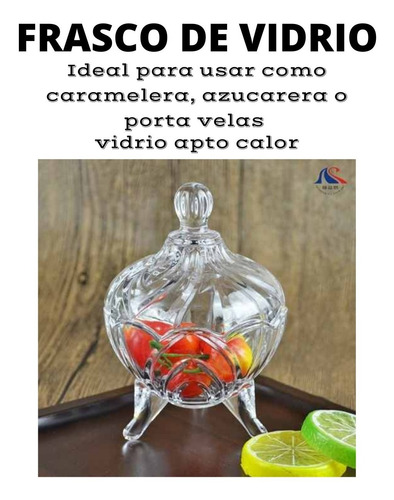 Imagen 4 de 5 de 10 Carameleras De Vidrio Para Souvenir Frascos Bombonera