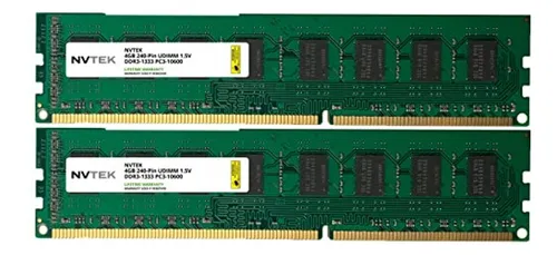 Memoria Ram Nvtek 8 Gb (2 X 4 Gb) Ddr3-1600 Pc3-12800 Udimm