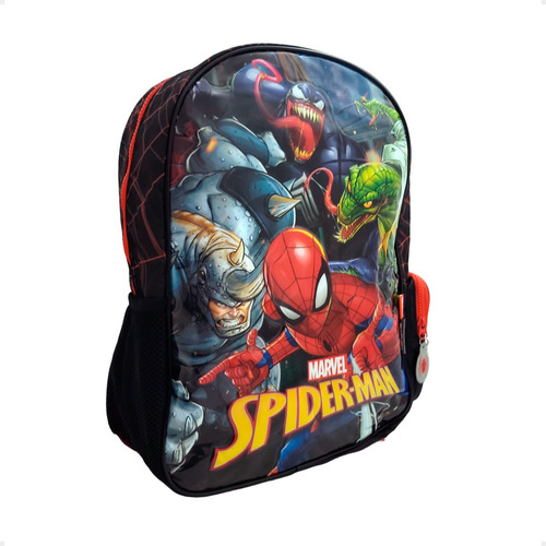 Mochila Spider Man Villanos Marvel Escolar Infantil 40x30 Cm