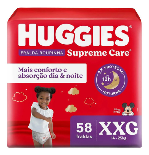 Fraldas Huggies Roupinha Supreme Care Xxg 58 Unidades