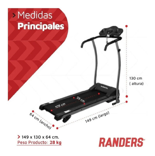 Imagen 9 de 10 de Cinta Caminadora Arg-406 Randers + Mini Bike