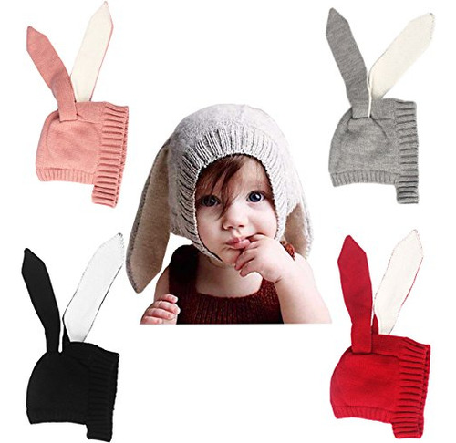 Gorro De Conejito Tejido Para Niños.