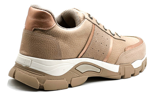 Zapatilla Cuero Casual Urbana Vestir Mujer