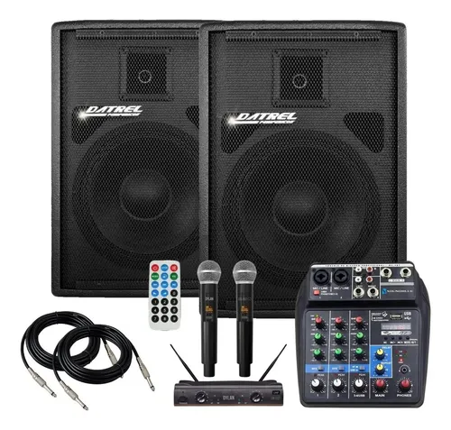 Kit 2 Caixas De Som 500w Rms 12 Datrel Ativa Passiva Acustica