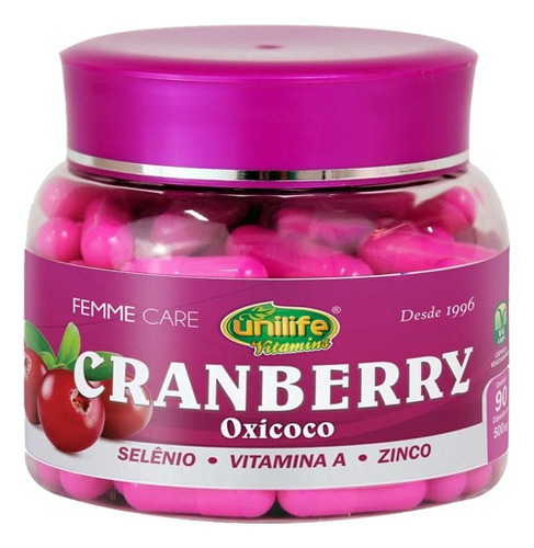 Kit 5 Cranberry Oxycoco Femme Care Unilife 90 Cápsulas Sabor Sem Sabor