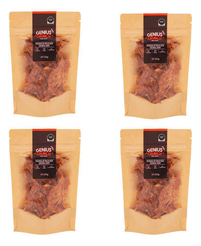 Genius Crunch Carne Seca Pechuga De Pollo Bbq Keto 4pz D 20g