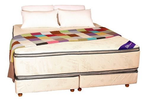 Sommier Colchon Queen Size Resortes Doble Pillow 190x160
