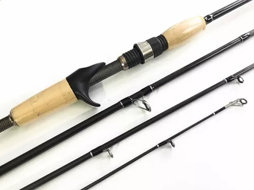 Caña Baitcast Tech Tackle Quattro 7' 10-20 Lb Grafito 4tr Color Negro