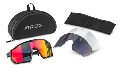 Óculos Atrio Sprinter Kit 3 Lentes Black Red (bi233)