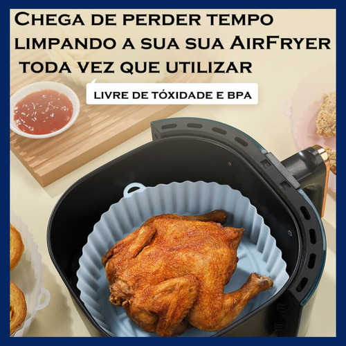 Forma De Silicone Para Air Fryer Fritadeira Forro Com Alça