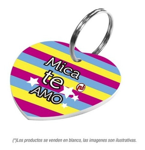 Imagen 2 de 6 de Llavero Corazon Polimero Sublimable Sublimar X 100