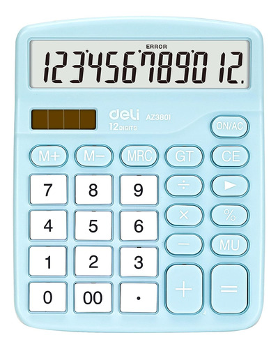 Calculadora De Escritorio Deli 12 Digitos Azul