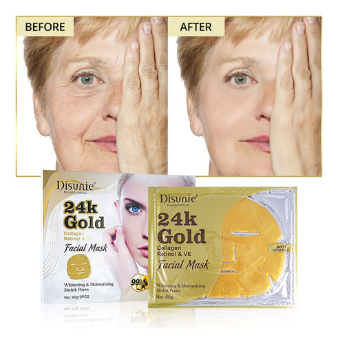 Máscara Facial Transparente Hidratante E Hidratante Gold Mas