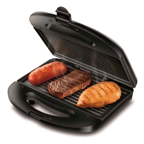 Parrilla y sandwichera Pratic Sn-01 Black Mondial Black de 750 W, 220 V