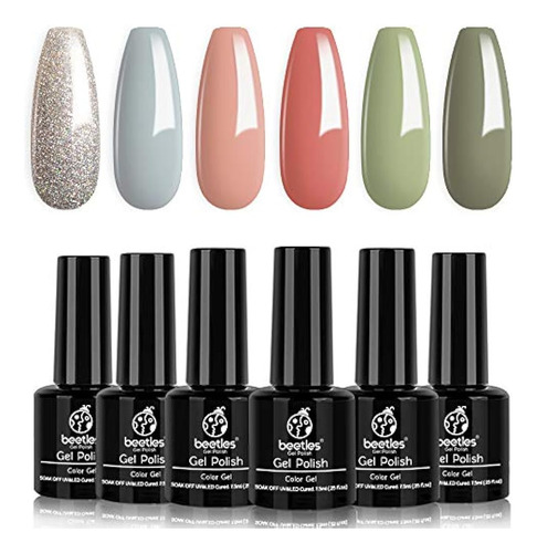 Beetles Southern Belle Glitter Nude Gel Polish Set - 6 Color