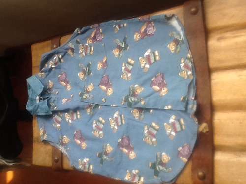 Blusa De Jean,talla:small, 100% Algodón, Diseño De Osos.
