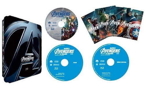 Os Vingadores The Avengers Blu-ray 3d 2d Lata Especial Cards