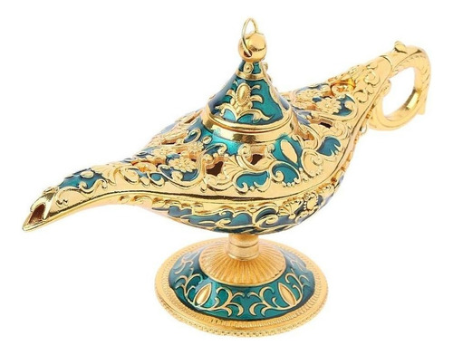 Decoración Decoración Árabe Lámpara Mágica Con Tapa Oro-azul
