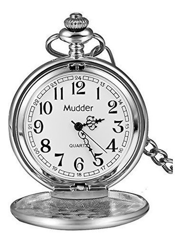 Mudder Classic Smooth Vintage Steel Mens Pocket Watch Xmas G