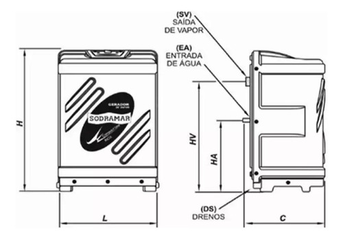 Gerador Vapor Inox P/ Sauna 220v Com Kit Instalação Sodramar