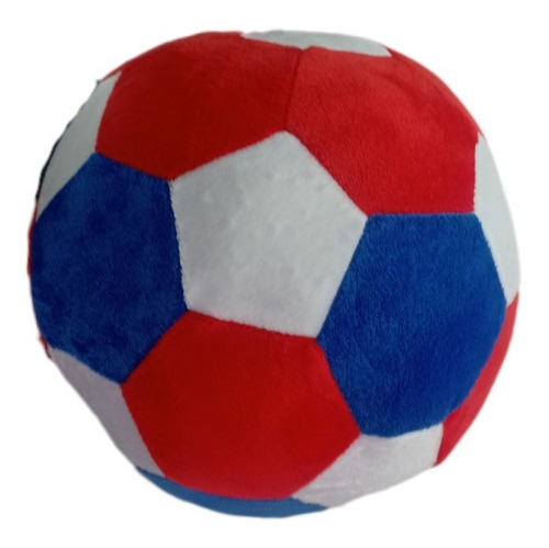 Cojín Balón De Futbol De Peluche Rojo, Azul  Y Blanco