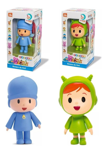 Kit 2 X 1: Boneco Pocoyo + Nina Turma Pocoyo Brinquedo Vinil