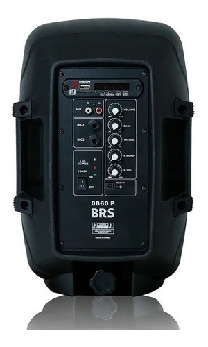 Caixa De Som Ativa Brs 0860p 8' 60w C/ Bateria E Bluetooth