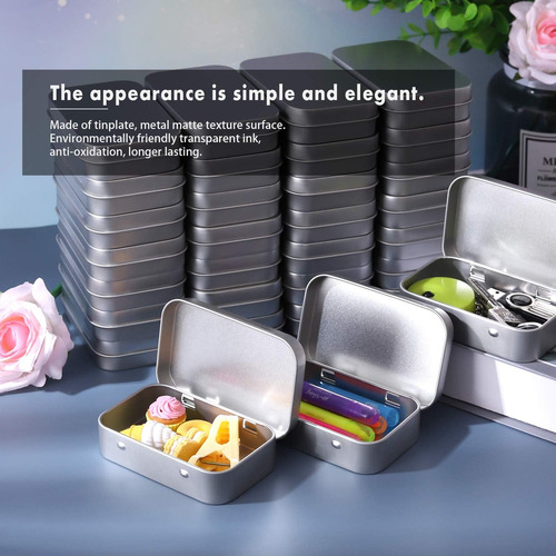 Latas Rectangulares Metálicas Con Bisagras - Kit De Almacena