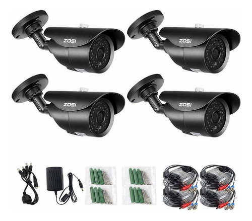 Zosi 4 Pack 1080p Hd 1920tvl Híbrido 4 En 1 Tvi / Cvi / Ahd