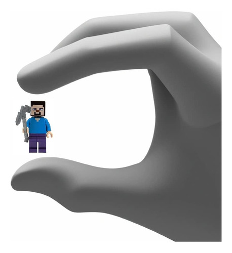 Minifigura De Steve Con Pico Lego Minecraft 4.32 Cm