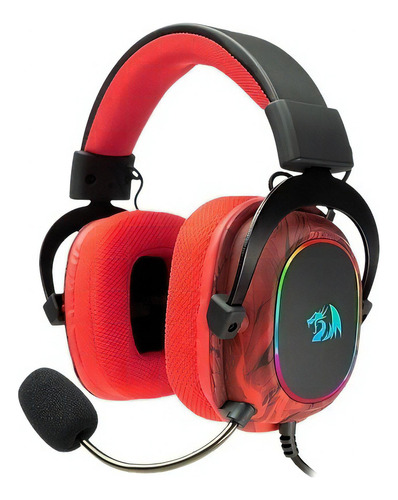 Headset Gamer Redragon Ryuji 7.1 Infernal Dragon - Vermelho Cor Preto