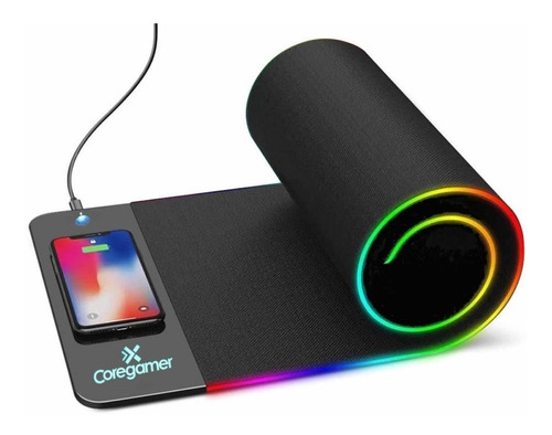 Mouse Pad Gamer Contorno Rgb Cargador Inalambrico Premium