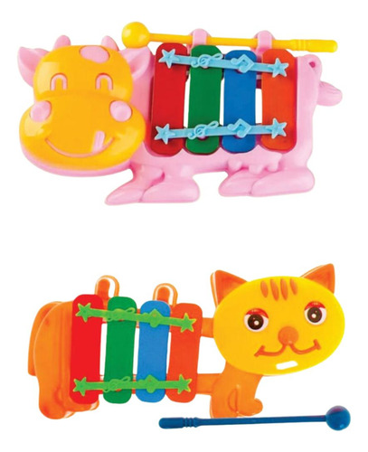Xilofone Animais Brinquedo Musical Bebê Infantil Cor Animais Coloridos