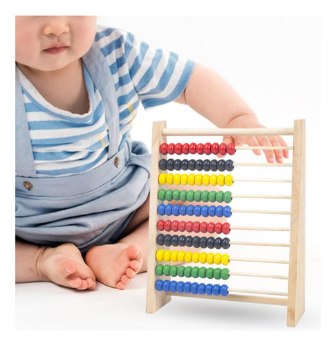 Juguete Educativo Abacus Con 100 Cuentas De S Color Madera