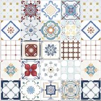 Comprar Plancha Vinilo Lamina Azulejo Mosaico Piso Adhesivo 2x0.70m Color 03 Fiori