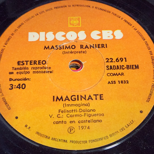 Simple Massimo Ranieri Discos Cbs C28