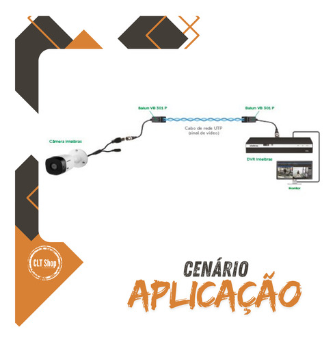 4 Pares Balun Passivo Vídeo Vb 501 P Intelbras Resolução 4k