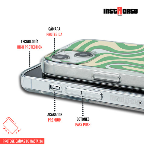 Funda Para iPhone Para Mujer Curvas Verde Con Tu Nombre