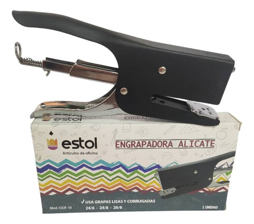 Engrapadora  Tipo Alicate Estol Color Negra