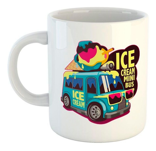 Taza De Ceramica Ice Cream Mini Bus Helado