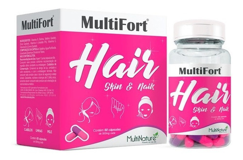 Suplemento em cápsula Multinature  Multifort hair nutrição Multifort hair