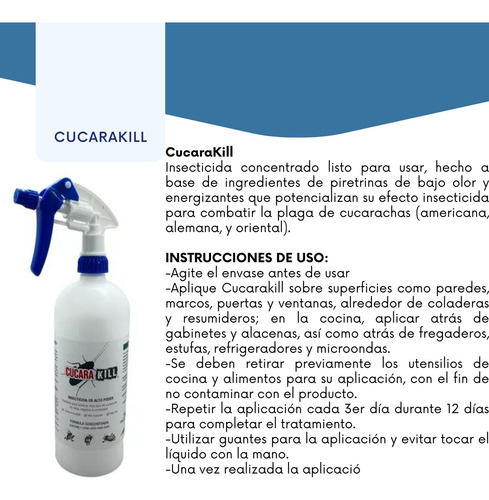 Insecticida Para Cucarachas 1lt + Jeringa Sangha Gel