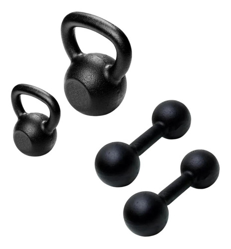 Kit Kettlebell Pintado Halter Bola - 18kg