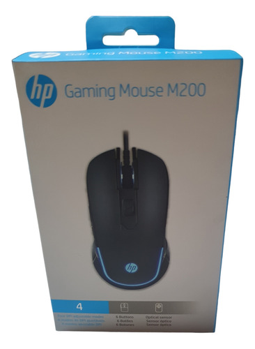 Mouse Gaming Hp M200 4 Modos De Dpi Ajustable Negro 