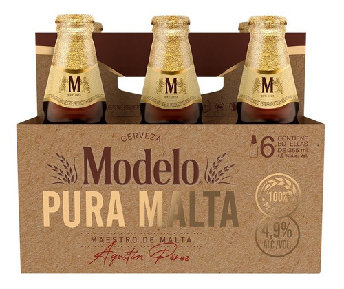 Cerveza Modelo Pura Malta, 12 Botellas De 355ml (2 Six Pack) | MercadoLibre