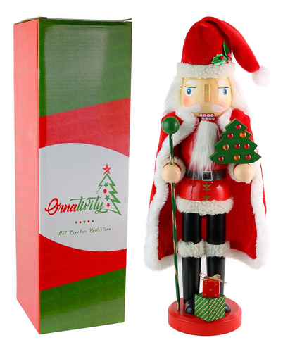 Cascanueces De Navidad Figura De Papá Noel Decoración 34 Cm