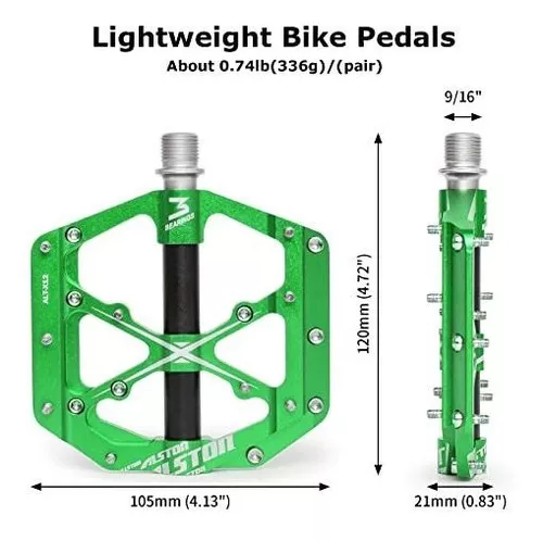 Pedales de bicicleta de montaña, ultrarresistentes, coloridos mecanizados  CNC, 9/16 pulgadas, sellados con 3 pedales de rodamiento