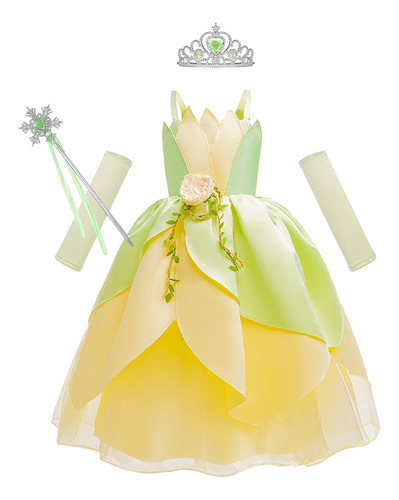 Disfraz De Princesa Tiana  Vestido De Cosplay B Para Niñas