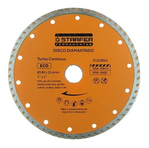 Disco Diamantado Turbo Starfer Eco 7 Polegadas 