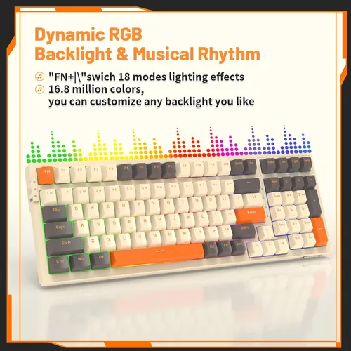 Tiburón De Ataque De Ataque K98 96% Teclado De Juego Mecánic